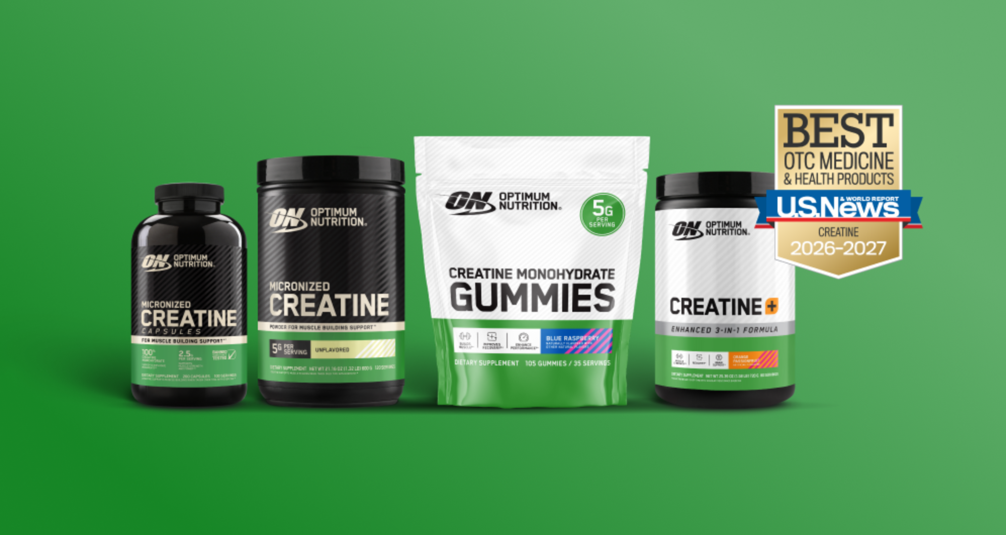 U.S. News Ranks Optimum Nutrition Creatine #1 Overall