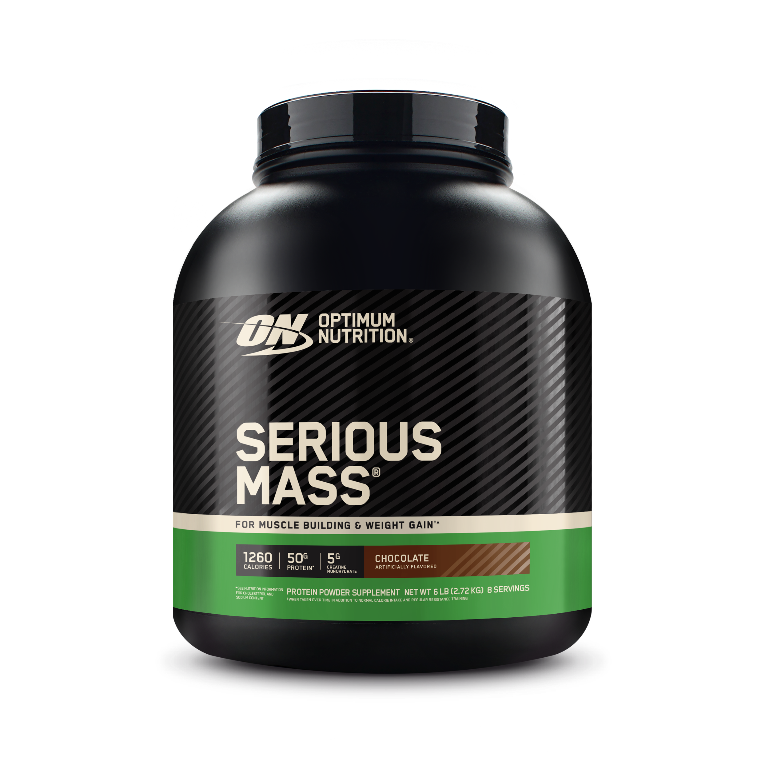 Optimum Nutrition Serious Mass protein powder, 6lb container, chocolate flavor, for weight gain and muscle building