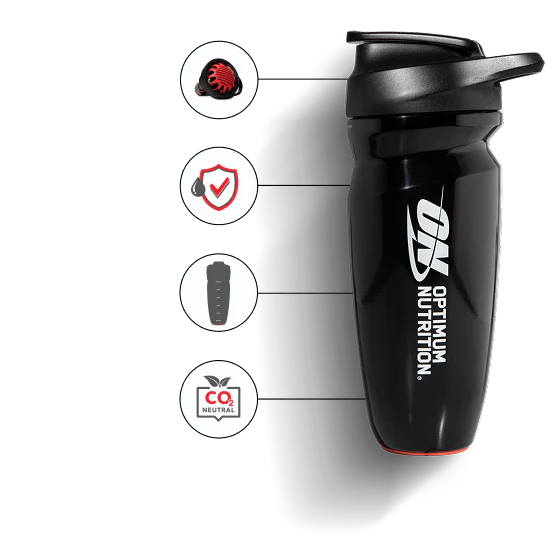integrated agitator ultra performance seals measurement scale dark tint carbon neutral material unique lid-lock technology with audible click ultra leak proof closure