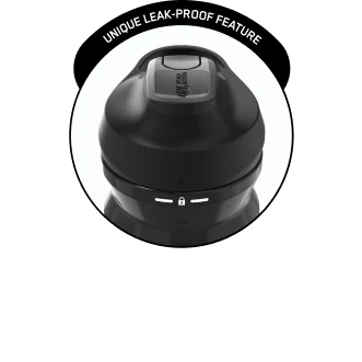 integrated agitator ultra performance seals measurement scale dark tint carbon neutral material unique lid-lock technology with audible click ultra leak proof closure