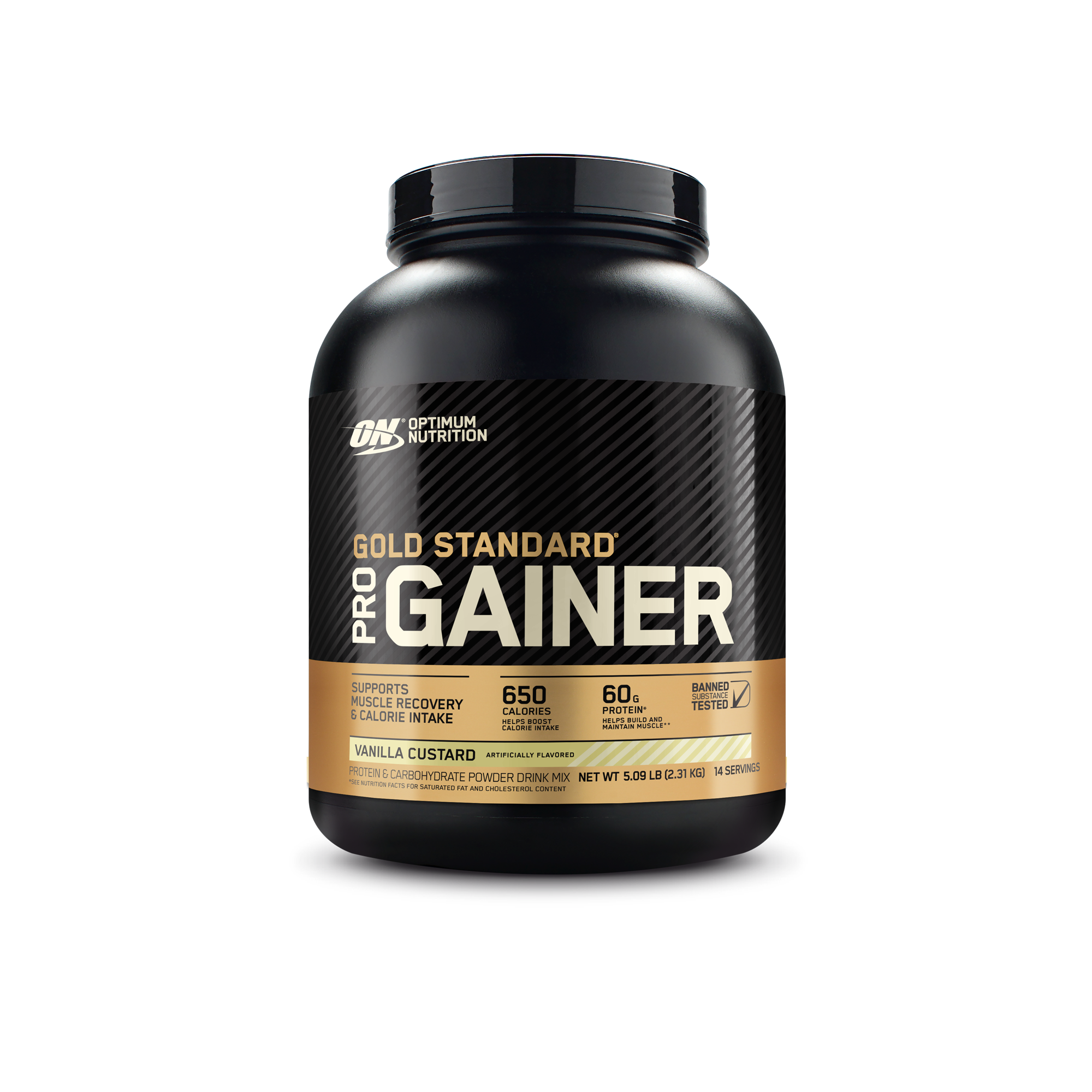 Optimum Nutrition Gold Standard Pro Gainer, 5 lb container, double chocolate flavor, supports muscle recovery and calorie intake