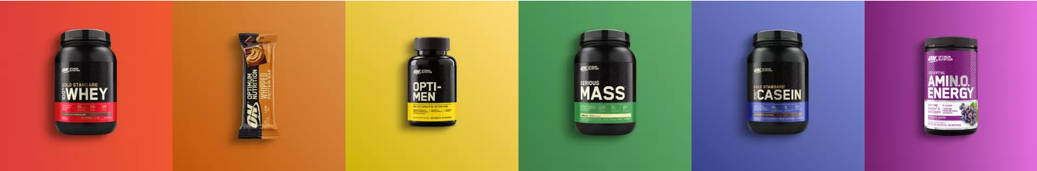 ON products on multi-colored backgrounds